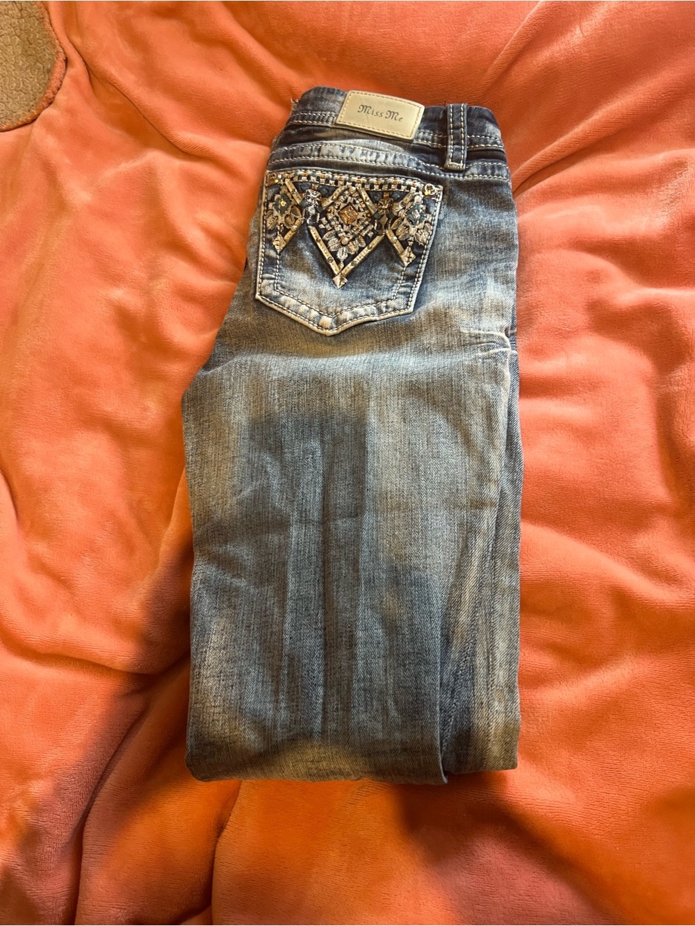 Miss Me Embellished Medium Blue Boot Cut Jeans